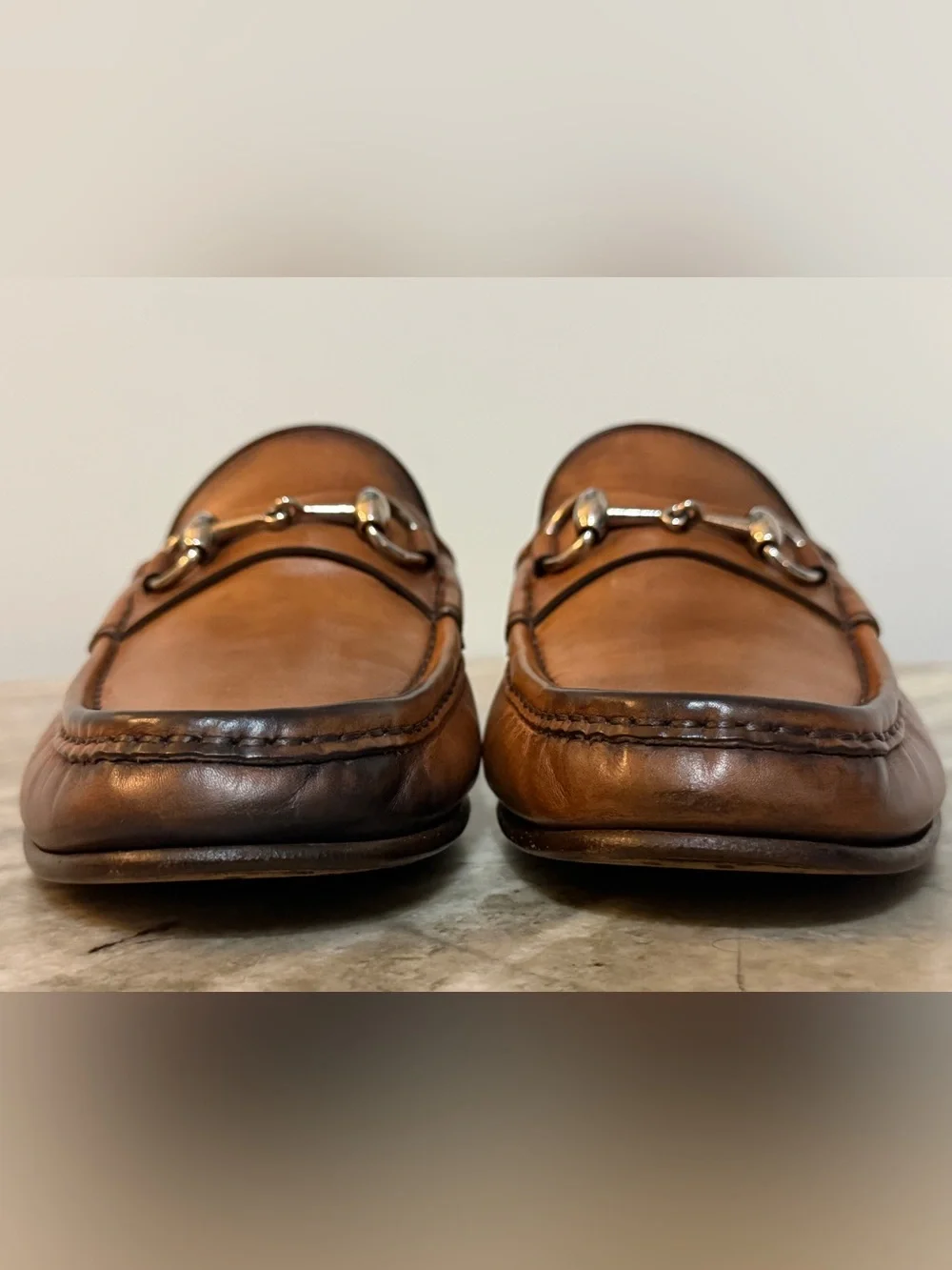 GUCCI 1953 Horsebit Tan Ombre Leather Loafer 7 / 7.5 US Jordaan Brown $1100